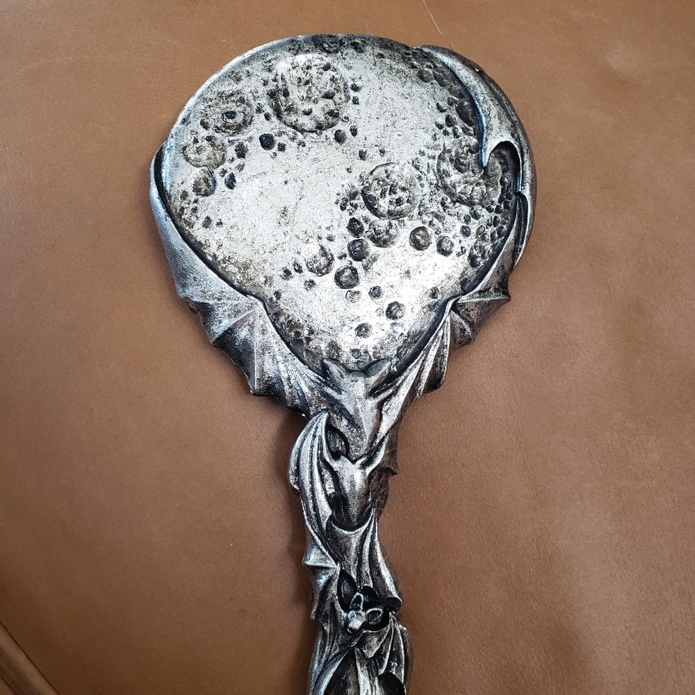 Silver tone mirror bats and moon
